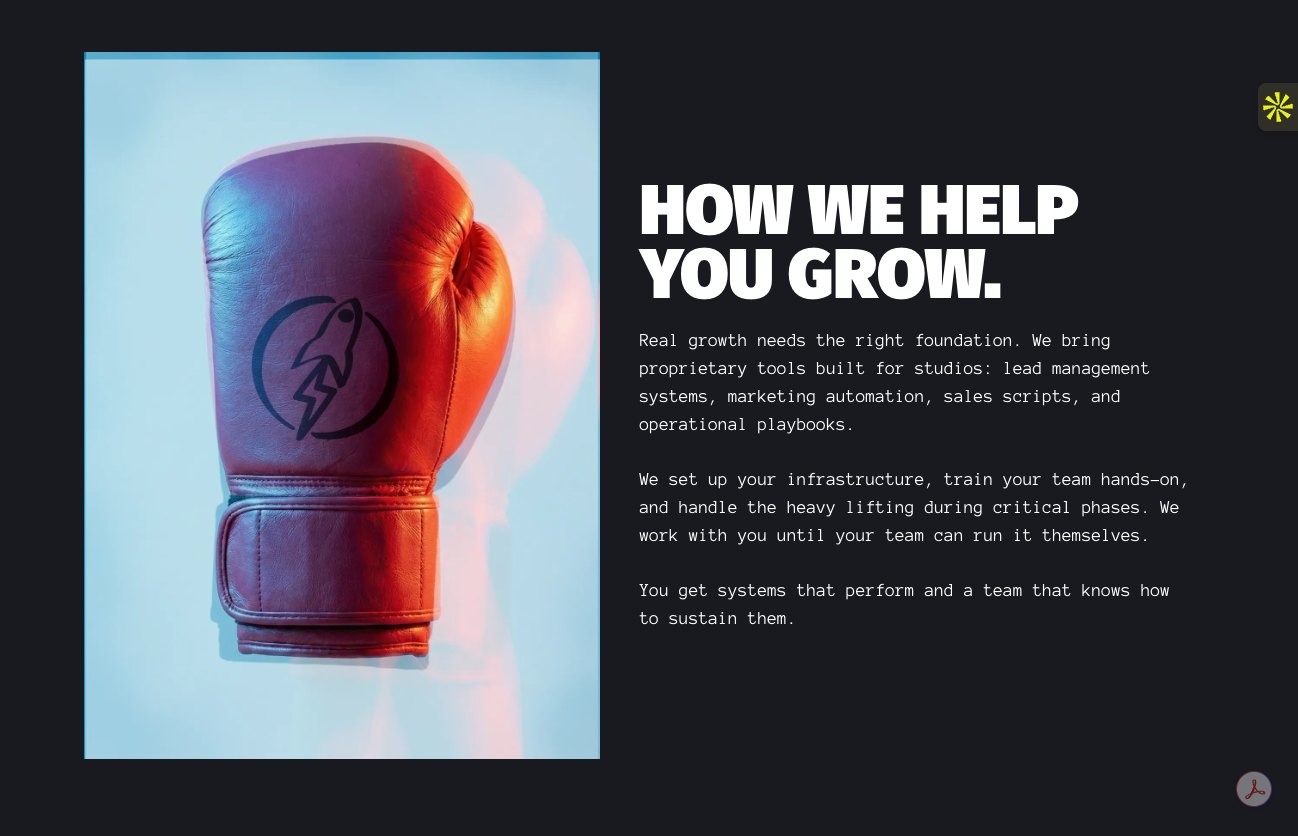 How we help you grow, the proprietary systems section